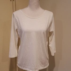 J Crew 3/4 sleeve white  top Sz S